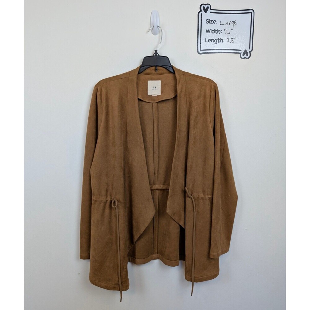 Thread+Supply Women's Large Camel Brown Microsuede Malva Casual Jacket